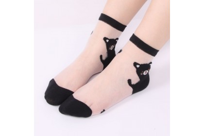 Women Cartoon Cute Silk Casual  High Cut Invisible Cotton Socks【G15】