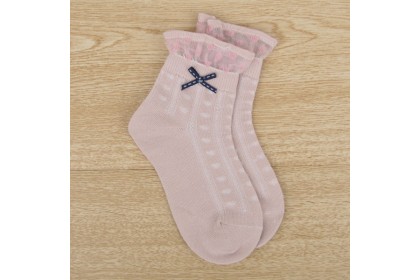 Smartchoice*Girls Baby Socks Breathable cotton spring and autumn princess Stocking Cute Design Ribbon Bow Soft Colours【G15】