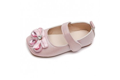 Smartchoice *Girls' Shoes Princess Autumn New Small Crystal Bowknot Pearls Flat Shoes