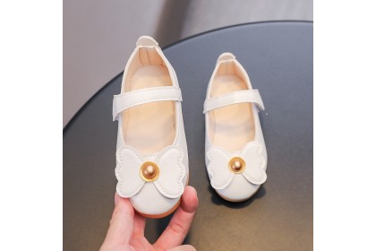Smartchoice* Girls Party Elegant Princess Leather Butterfly Ribbon Design Flat Shoes【S29】