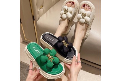 Smartchoice* Women Flip-flop Beach Flat Bowknot Bear Thick Bottom Sandals and Slippers【S42】