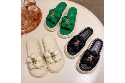 Smartchoice* Women Flip-flop Beach Flat Bowknot Bear Thick Bottom Sandals and Slippers【S42】