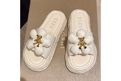 Smartchoice* Women Flip-flop Beach Flat Bowknot Bear Thick Bottom Sandals and Slippers【S42】