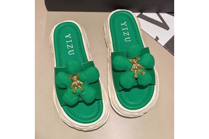 Smartchoice* Women Flip-flop Beach Flat Bowknot Bear Thick Bottom Sandals and Slippers【S42】