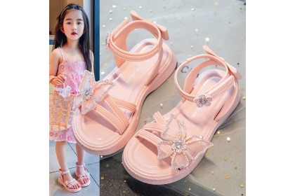 Smartchoice* Girls Children Open Toe Beaudy Butterfly Soft Sole Princess Sandals Shoes