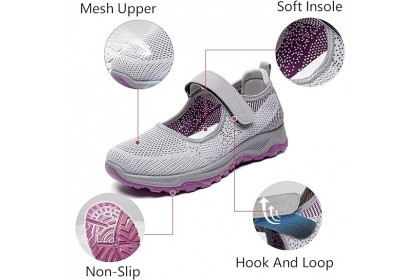 Smartchoice* Women's Easy Leisure Casual Breathable Mesh Work Comfortable Slip-on Sneakers