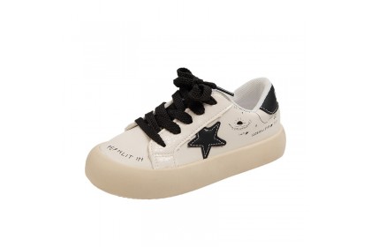 Smartchoice* Kids Star Casual Leather Children Soft Sole Low-top Sport Sneaker