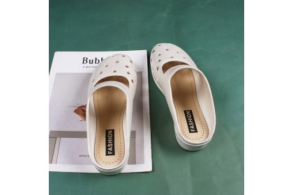 Smartchoice* Women Rounded Toe Simple Crocs Comfort Breathable Half Sandals