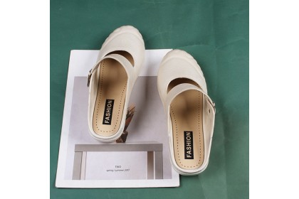 Smartchoice* Women New Half Shallow Mouth Strap Rounded Toe Flat Sandals