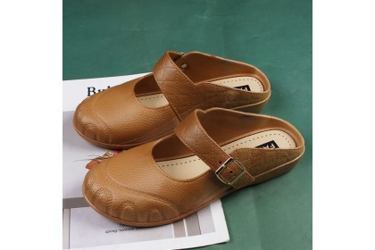 Smartchoice* Women New Half Shallow Mouth Strap Rounded Toe Flat Sandals