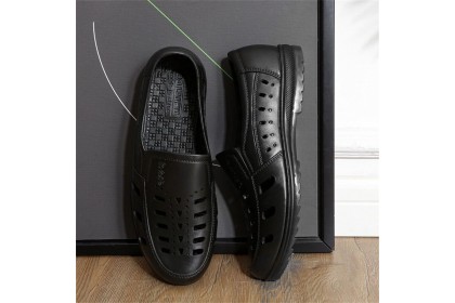 Smartchoice* Men's Size Male Summer Rubber Breathable Soft Bottom Hole Shoes