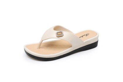 Smartchoice* Women's Summer Casual High-end Temperament Thick Soles Non-slip Wear-resistant Flip-flops Flat Sandals