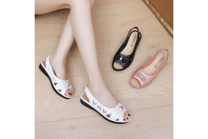 Women Summer Comfortable Soft Bottom Anti-slip Fish Mouth Flat Sandals