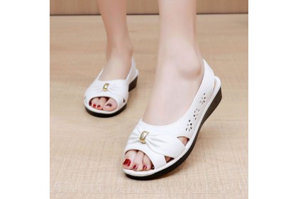 Women Summer Comfortable Soft Bottom Anti-slip Fish Mouth Flat Sandals
