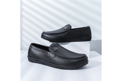Smartchoice* Men New Spring Summer Solid Color Low-top Casual PVC Flat Work Shoes