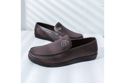Smartchoice* Men New Spring Summer Solid Color Low-top Casual PVC Flat Work Shoes