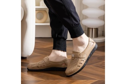 Smartchoice* Men Fashion Autumn Solid Color Breathable Soft Sole Home Wear-resistant shoes