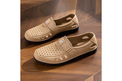 Smartchoice* Men Fashion Autumn Solid Color Breathable Soft Sole Home Wear-resistant shoes