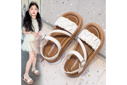 Smartchoice* Kids Girls Non-slip Peep Toe Soft Sole Fashionable Lady Little Girl Princess Children Flat Sandals