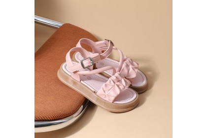 Smartchoice* Kids Girls Non-slip Peep Toe Soft Sole Fashionable Lady Little Girl Princess Children Flat Sandals