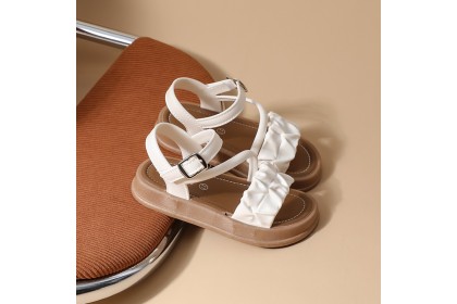 Smartchoice* Kids Girls Non-slip Peep Toe Soft Sole Fashionable Lady Little Girl Princess Children Flat Sandals