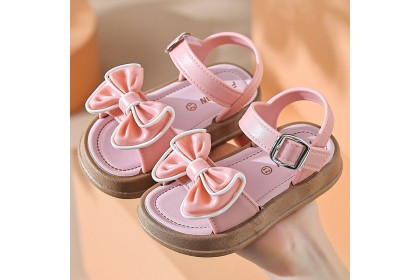 Smartchoice* (Size 21-35) Girls Fashion Ribbon Open Toe Soft Sole Baby Outdoor Girls All-match Princess Sandals