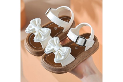 Smartchoice* (Size 21-35) Girls Fashion Ribbon Open Toe Soft Sole Baby Outdoor Girls All-match Princess Sandals
