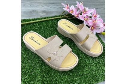 Smartchoice*New Arrival Women's Open Toe Comfort Outdoor Wear Flower Thick Soft Sole Mid-High Sandals