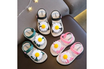 *SmartChoice*ReadyStock Kids Child Flower Slippers Summer 3-9Yrs Girls Cute Princess Slipper Rubber Beach Shoes 24-33【S33】