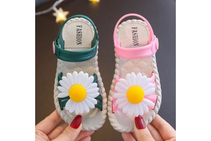 *SmartChoice*ReadyStock Kids Child Flower Slippers Summer 3-9Yrs Girls Cute Princess Slipper Rubber Beach Shoes 24-33【S33】