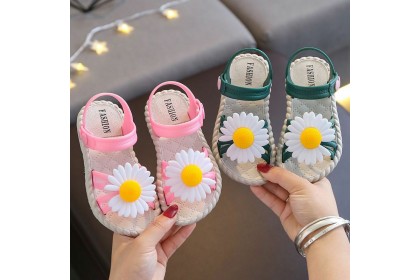 *SmartChoice*ReadyStock Kids Child Flower Slippers Summer 3-9Yrs Girls Cute Princess Slipper Rubber Beach Shoes 24-33【S33】