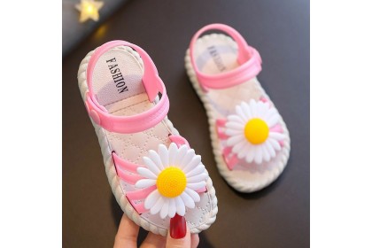 *SmartChoice*ReadyStock Kids Child Flower Slippers Summer 3-9Yrs Girls Cute Princess Slipper Rubber Beach Shoes 24-33【S33】