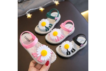 *SmartChoice*ReadyStock Kids Child Flower Slippers Summer 3-9Yrs Girls Cute Princess Slipper Rubber Beach Shoes 24-33【S33】