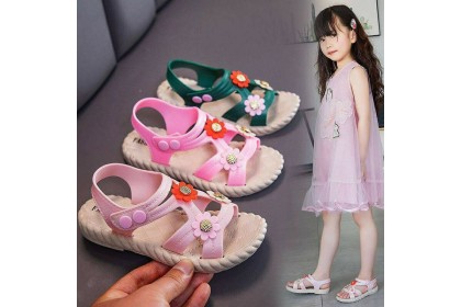 *SmartChoice*ReadyStock Kids Children's shoes girl kids summer Girl Sandals 2-8Yrs Kids Cute Flower Princess Sandals【S36】