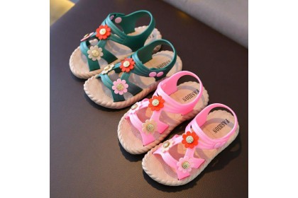 *SmartChoice*ReadyStock Kids Children's shoes girl kids summer Girl Sandals 2-8Yrs Kids Cute Flower Princess Sandals【S36】