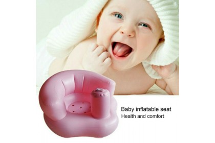 *SmartChoice*ReadyStock*Built In Pump READY STOCK Baby Inflatable Chair Bath Seat - Blue/Pink【G15】