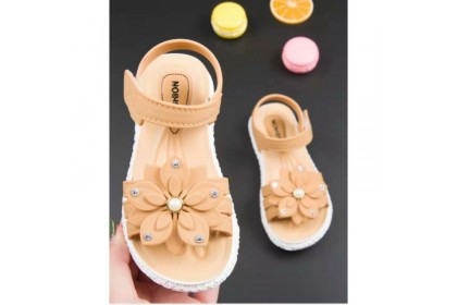 *SmartChoice*ReadyStock Kids Girls Sandals Shoes Fashion Sandals Princess Flowers Suede Soft Kids Girl Baby Fashion【S34】