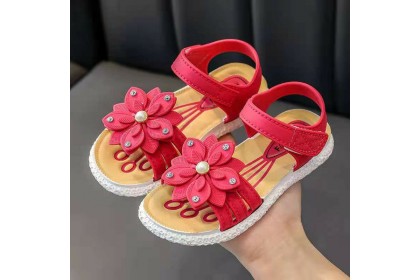 *SmartChoice*ReadyStock Kids Girls Sandals Shoes Fashion Sandals Princess Flowers Suede Soft Kids Girl Baby Fashion【S34】