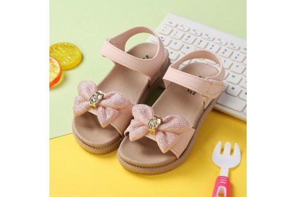 *SmartChoice*ReadyStock Kids Gril Sandals Shoes Bow Children Summer Fashion Princess Beach Shoes  Suede Shoes【S34】