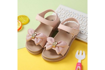 *SmartChoice*ReadyStock Kids Gril Sandals Shoes Bow Children Summer Fashion Princess Beach Shoes  Suede Shoes【S34】