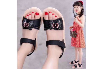 *SmartChoice*ReadyStock Girls Butterfly  Ribbon Kids Girl Princess Shoes Rubber)BUDAK Girls shoes sandal Good quality s【S34】