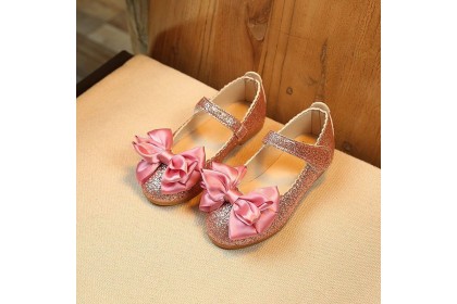 *SmartChoice*ReadyStock Princess Children's Casual Sweet Butterfly-knot Breathable Hook & Loop SofT Shoes For Kids【S47】