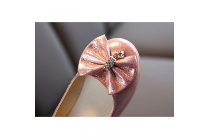 *SmartChoice*ReadyStock Princess Children's Flats Casual Sweet Butterfly-knot Breathable Hook & Loop Soft Bottom Shoes【S45】