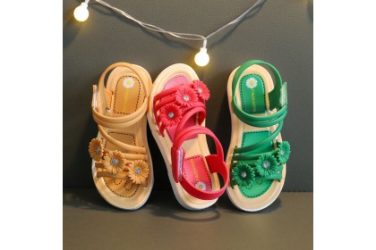 *SmartChoice*ReadyStock Kids Budak Kasut Girls Princess Sunflower Sandals kids's Slippers Shoes Flat Bunga Flower Flora【S36】