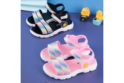 *SmartChoice*ReadyStock Girls Kids Summer Princess Shoes Sandal Casual Glowing  Kids New Pink Black Children Cute Shoes【S46】