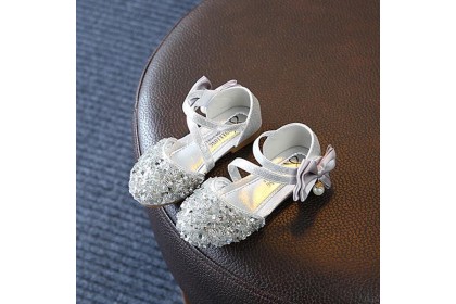 SmartChoice* READY STOCK Girls Bling Shining Shoes Pearl Bow Shoes Princess Shoes【S51】